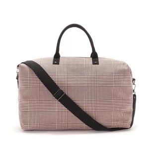 LULU DHARMA Pink Plaid Frazier Weekender!  Fabulous Pink and Black Plaid B5
